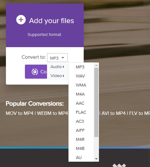 Changing file formats