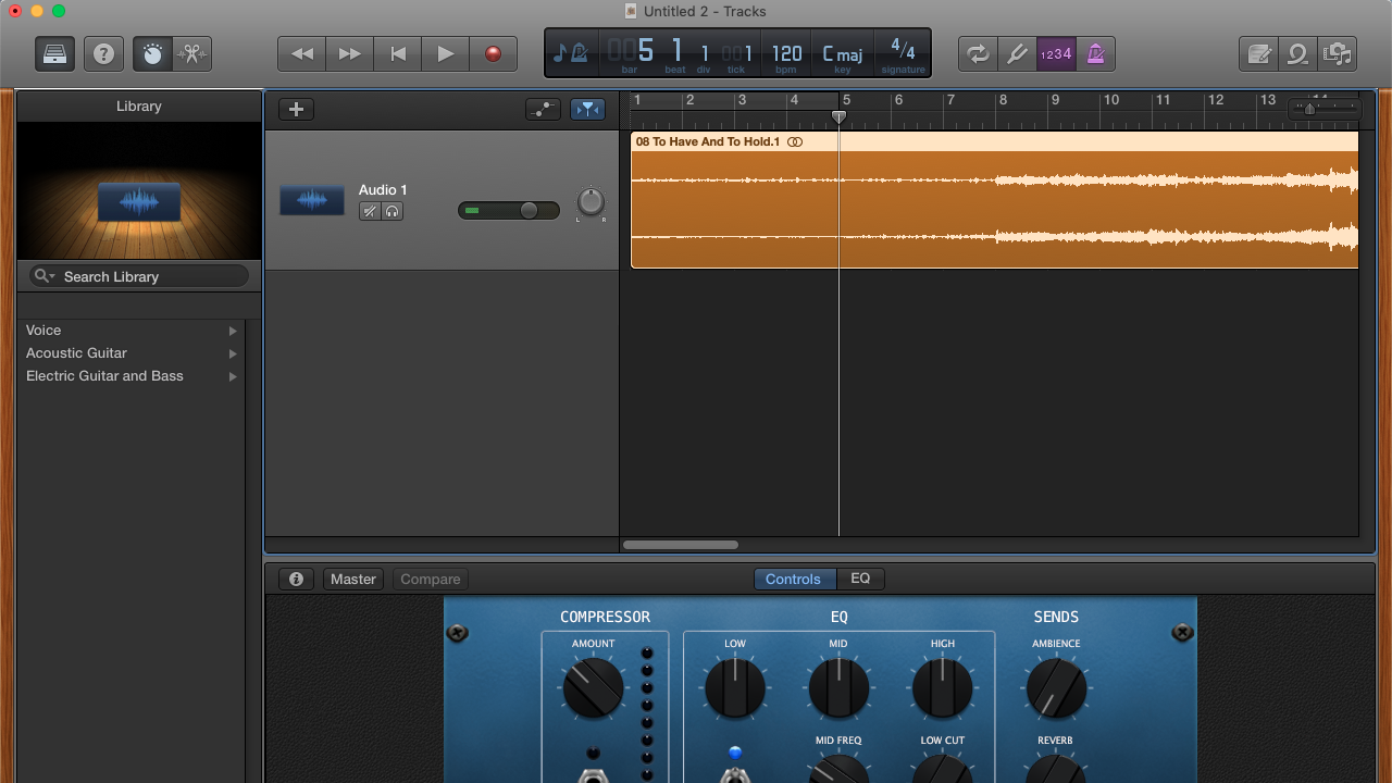 garageband recording setting tone compressor