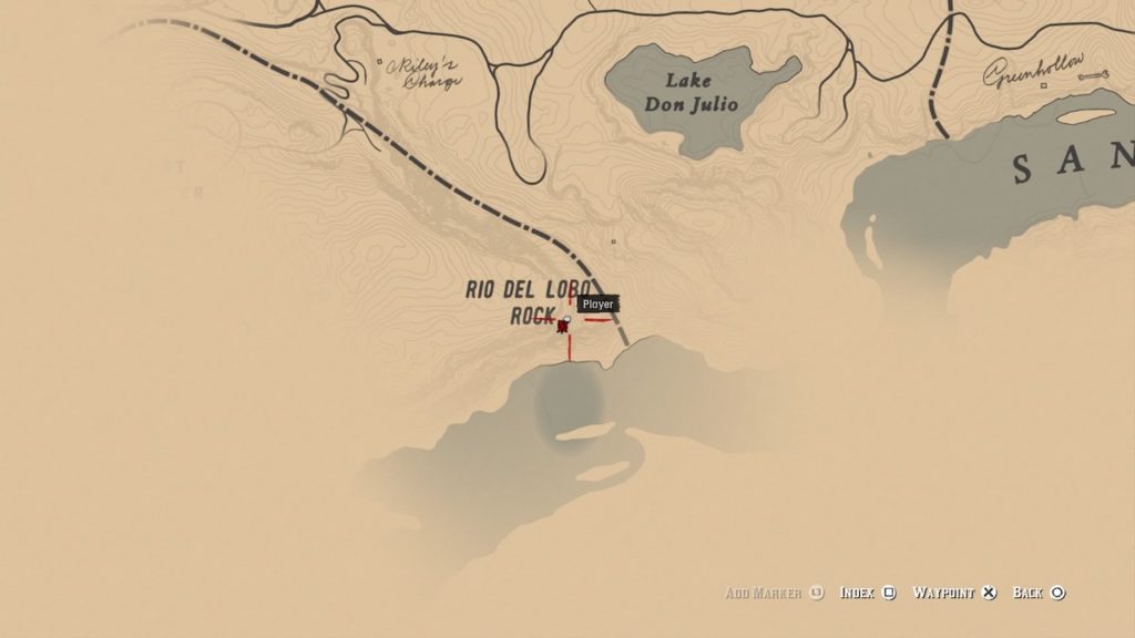 red dead 2 rio del lobo rock bone map