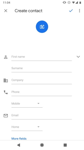 New Contact on Android