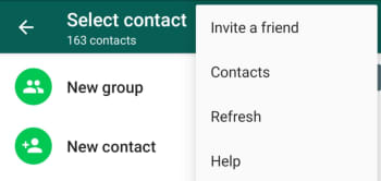 Refresh contact list WhatsApp on Android