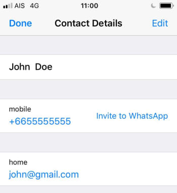 WhatsApp Contact Details iOS