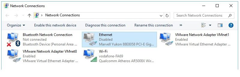 Ethernet Connected but No internet