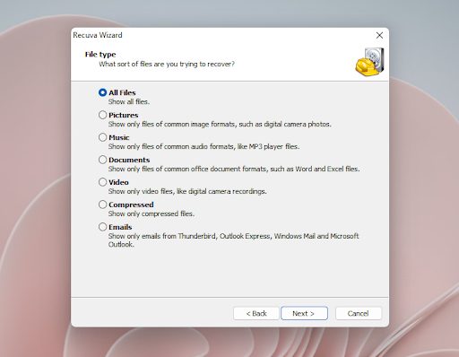 How to recover deleted files With Recuva
