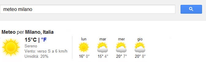 Previsioni meteo Chrome