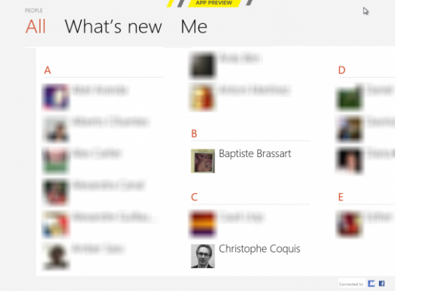 Applicazione People di Windows 8