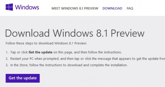 Scarica l'aggiornamento di Windows 8