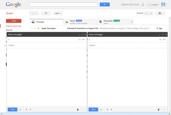 Due messaggi affiancati Due messaggi affiancati