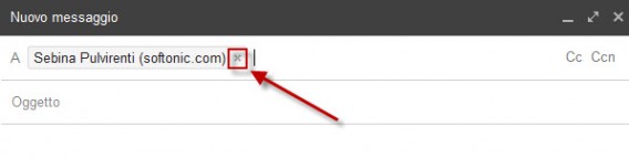 Elimina destinatario Elimina destinatario