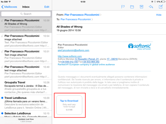 ALLEGATI MP3 EMAIL IPHONE SCARICARE