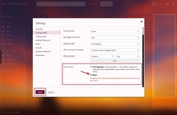Torna alla versione precedente di Yahoo Mail Torna alla versione precedente di Yahoo Mail