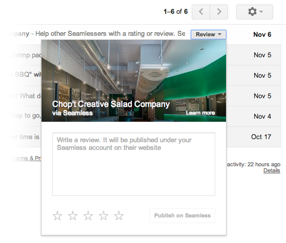 gmail quick action button