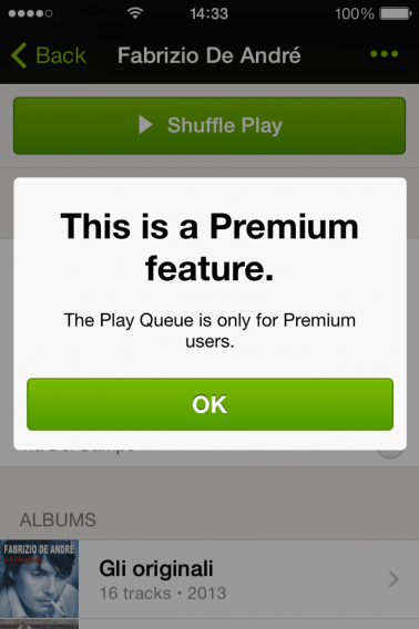 Aggiungi alla coda iOS 7