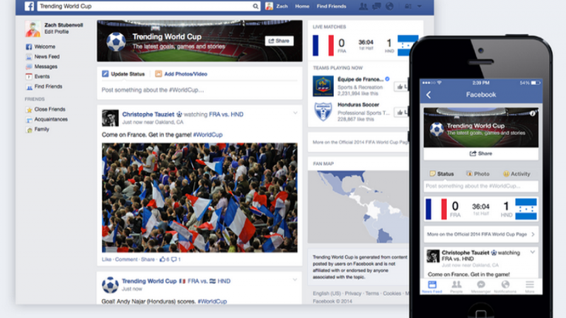 A colpi di hashtag, le partite del Mondiale si seguono su Facebook e Twitter