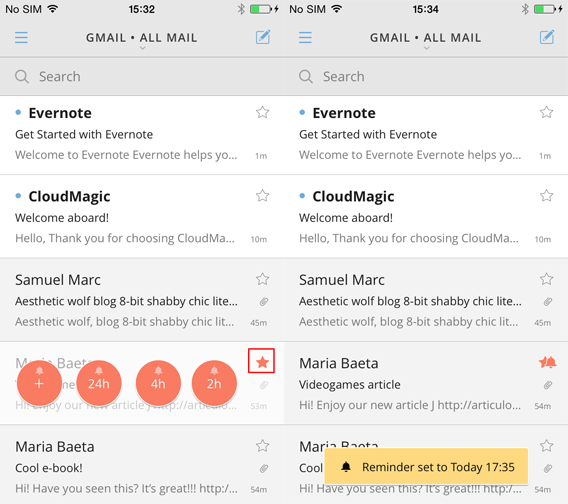 CloudMagic - aggiungi follow up CloudMagic - aggiungi follow up