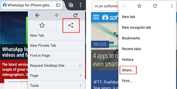 Share in Firefox and Chrome