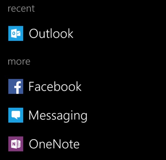 Share with app list Windows Phone