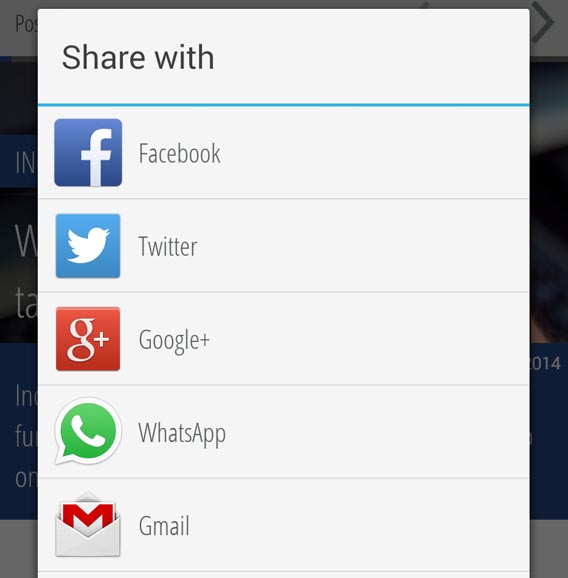 Share with app list