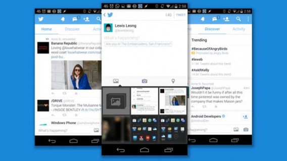 Vernieuwd design mobiele Twitter app met foto-update