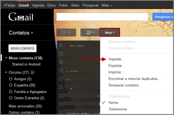 Exportar contatos do Outlook para o Gmail 10