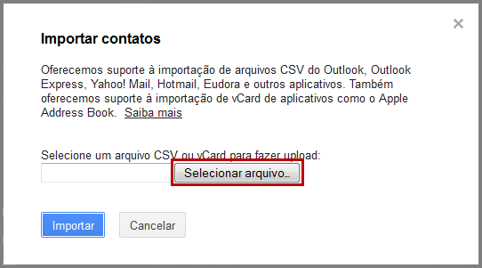 Exportar contatos do Outlook para o Gmail 11