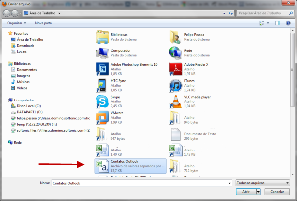 Exportar contatos do Outlook para o Gmail 12