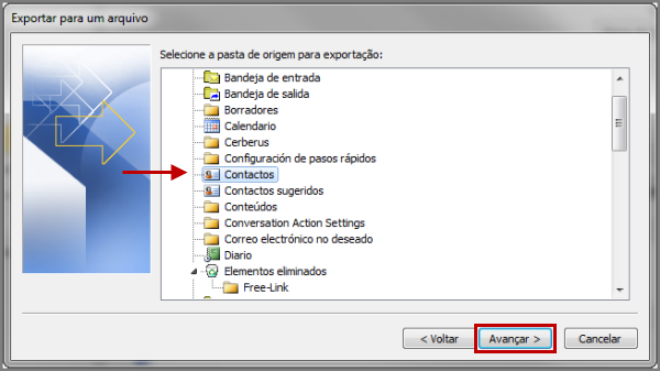 Exportar contatos do Outlook para o Gmail 5
