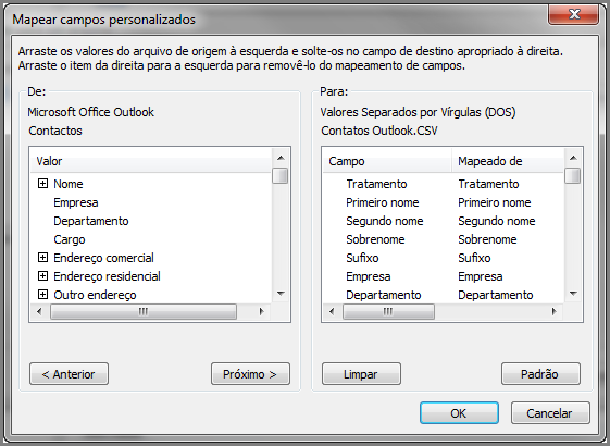 Exportar contatos do Outlook para o Gmail 8