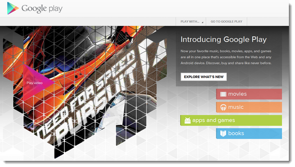 Interface Google Play