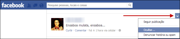 Ocultar pessoa no Facebook