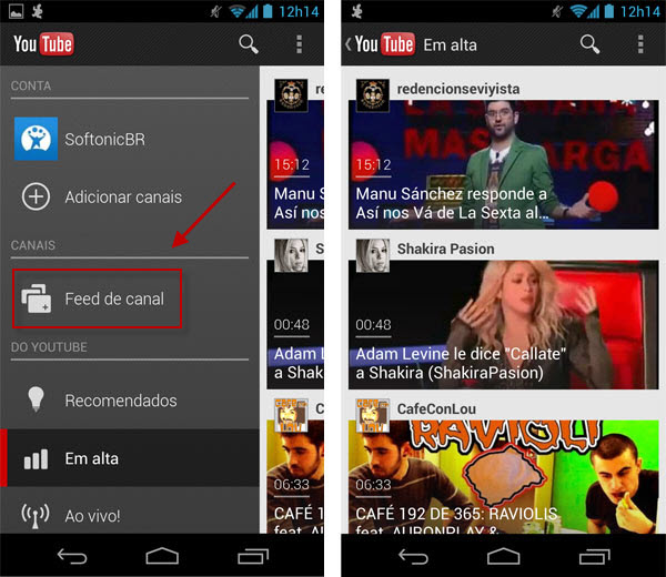 YouTube para Android agora mostra feed de canais - Softonic