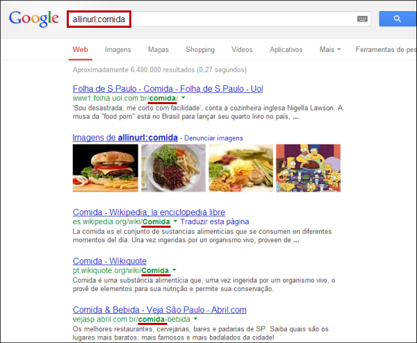 Buscar apenas em uma URL no Google