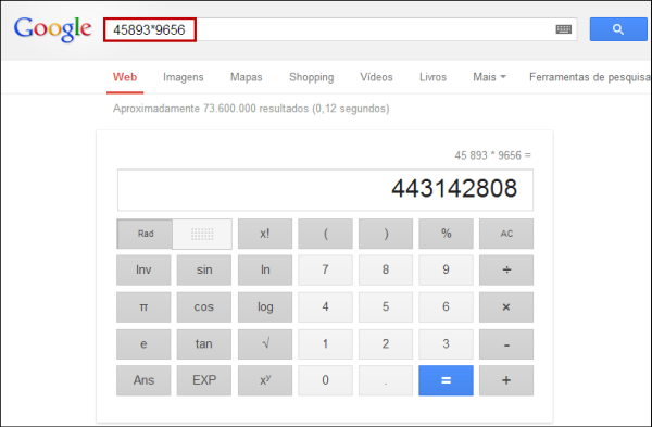 Google como calculadora