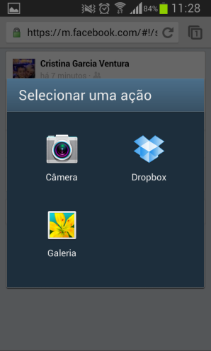 Galeria de imagens do celular