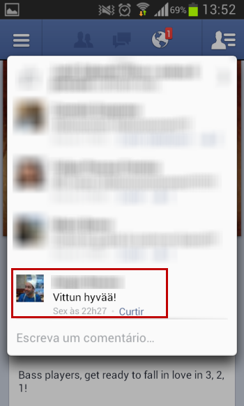 Selecionar comentário a ser apagado no Facebook para Android