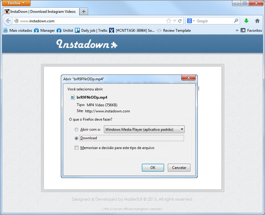 Como baixar vídeos do Instagram