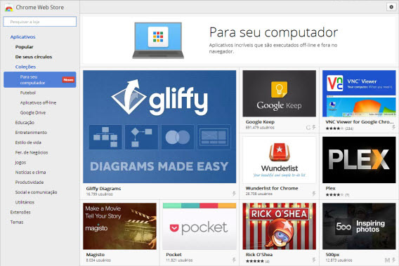 Apps do Chrome agora abrem direto da área de trabalho