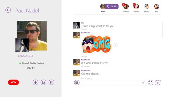 Captura de tela do Viber para Windows 8