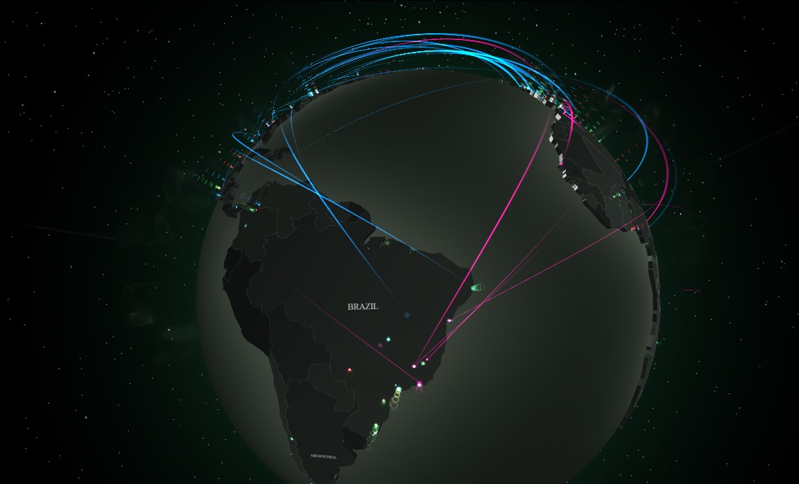 Mapa interativo mostra ataques online em tempo real