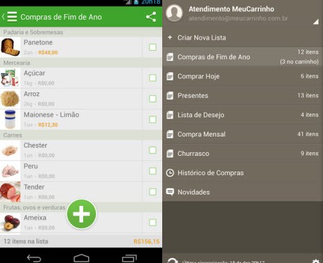 Meu Carrinho ajuda a organizar os ingredientes que faltam para suas refeições