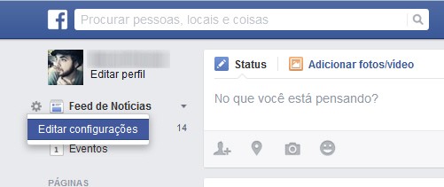 Configurações do feed de notícias no Facebook Configurações do feed de notícias no Facebook