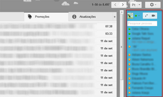 Google Talk integrado no Gmail Google Talk integrado no Gmail