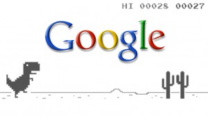 Dinossauro versus cactos: o easter egg do Google Chrome para Android