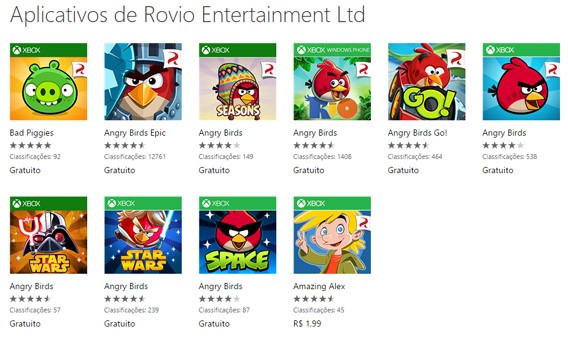 Todos os jogos da série Angry Birds para Windows Phone estão grátis