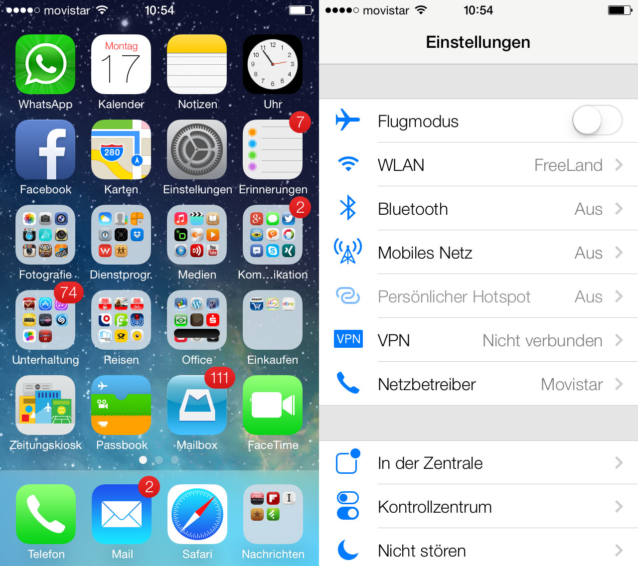 So sieht iOS 7 auf dem iPhone aus