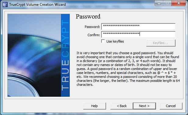Crie uma senha forte para garantir a segurança dos seus dados