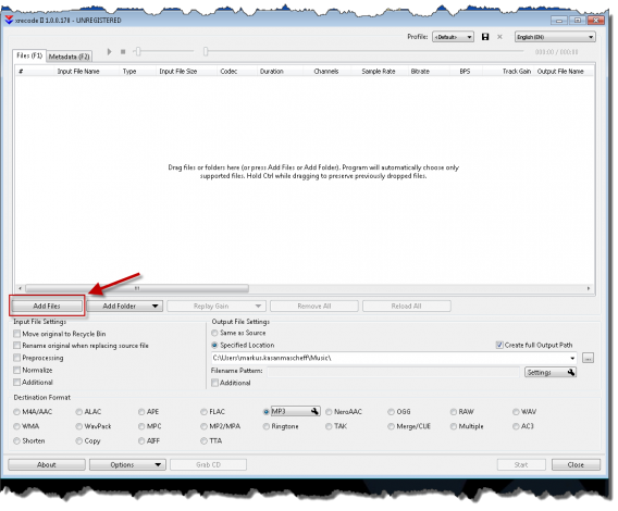xrecodeII: Ogg to Mp3 1