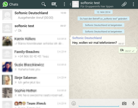 WhatsApp Android Telefoniefunktion WhatsApp CAll Screenshot