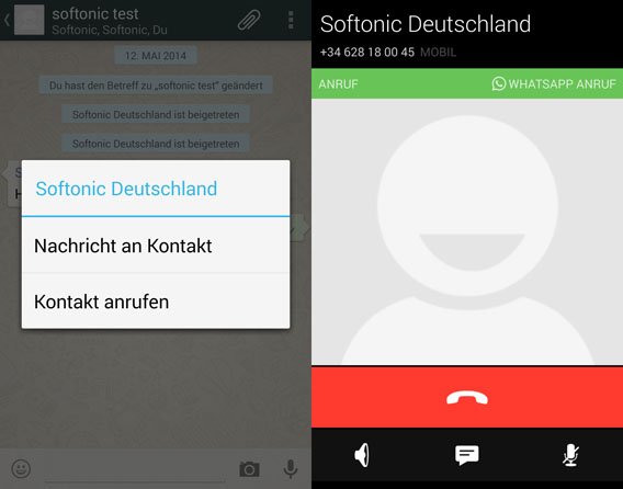 WhatsApp Android Telefoniefunktion WhatsApp CAll Screenshot