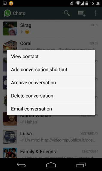 WhatsApp: Chats archivieren mit der Android-Version der Messenger-App